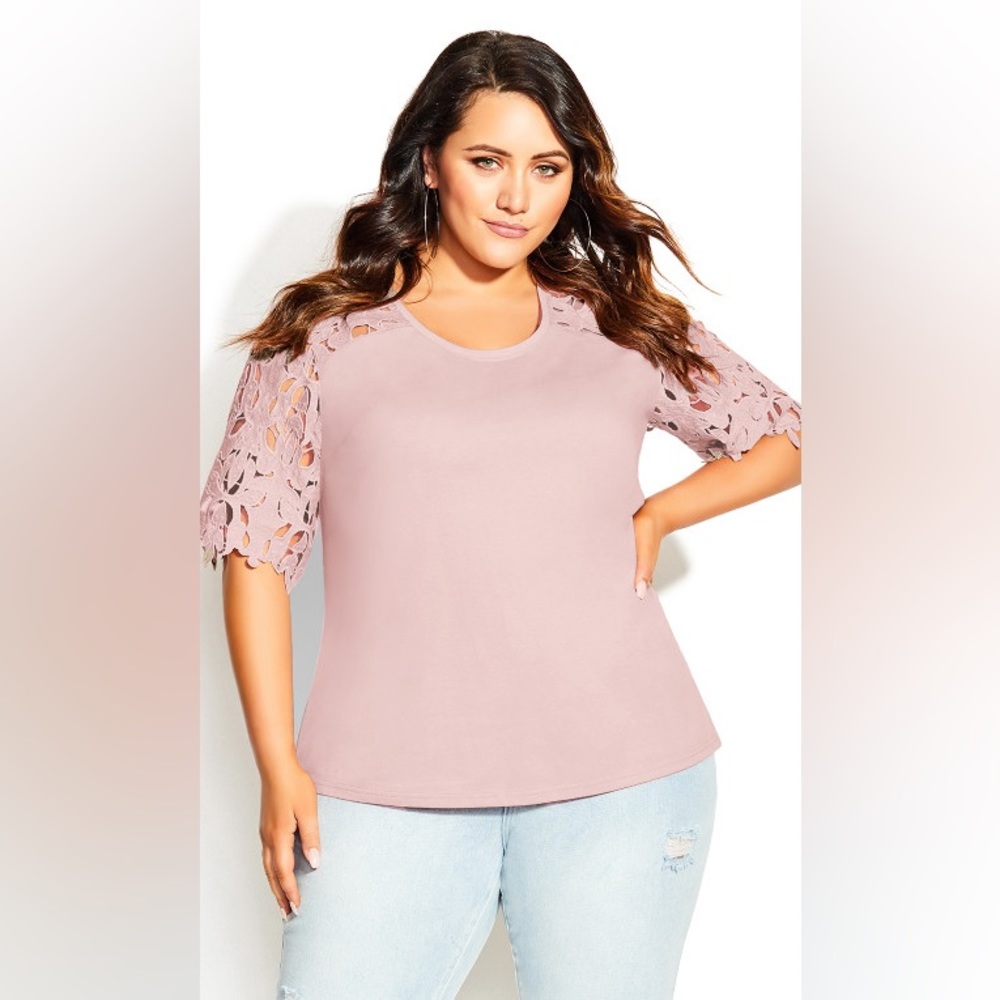 Delicate Sleeve Top - (Dusty Rose)